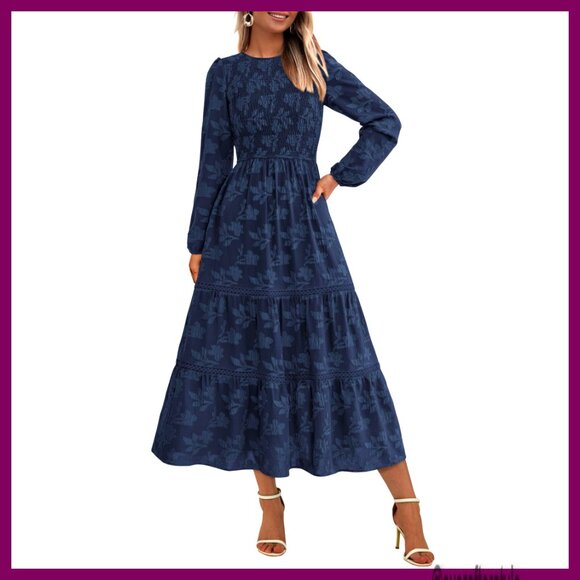 flowy wedding guest dress with sleeves Long Wedding-Guest Dress with Long Sleeves main image 1